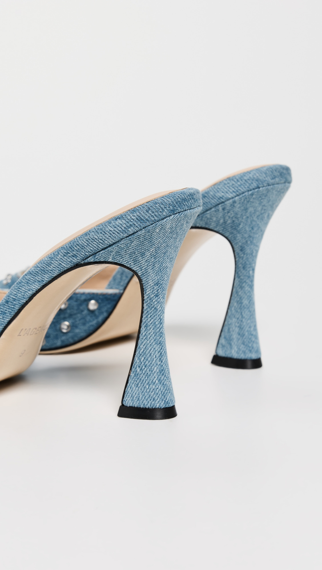 Lucienne Embellished Denim Mules - 3
