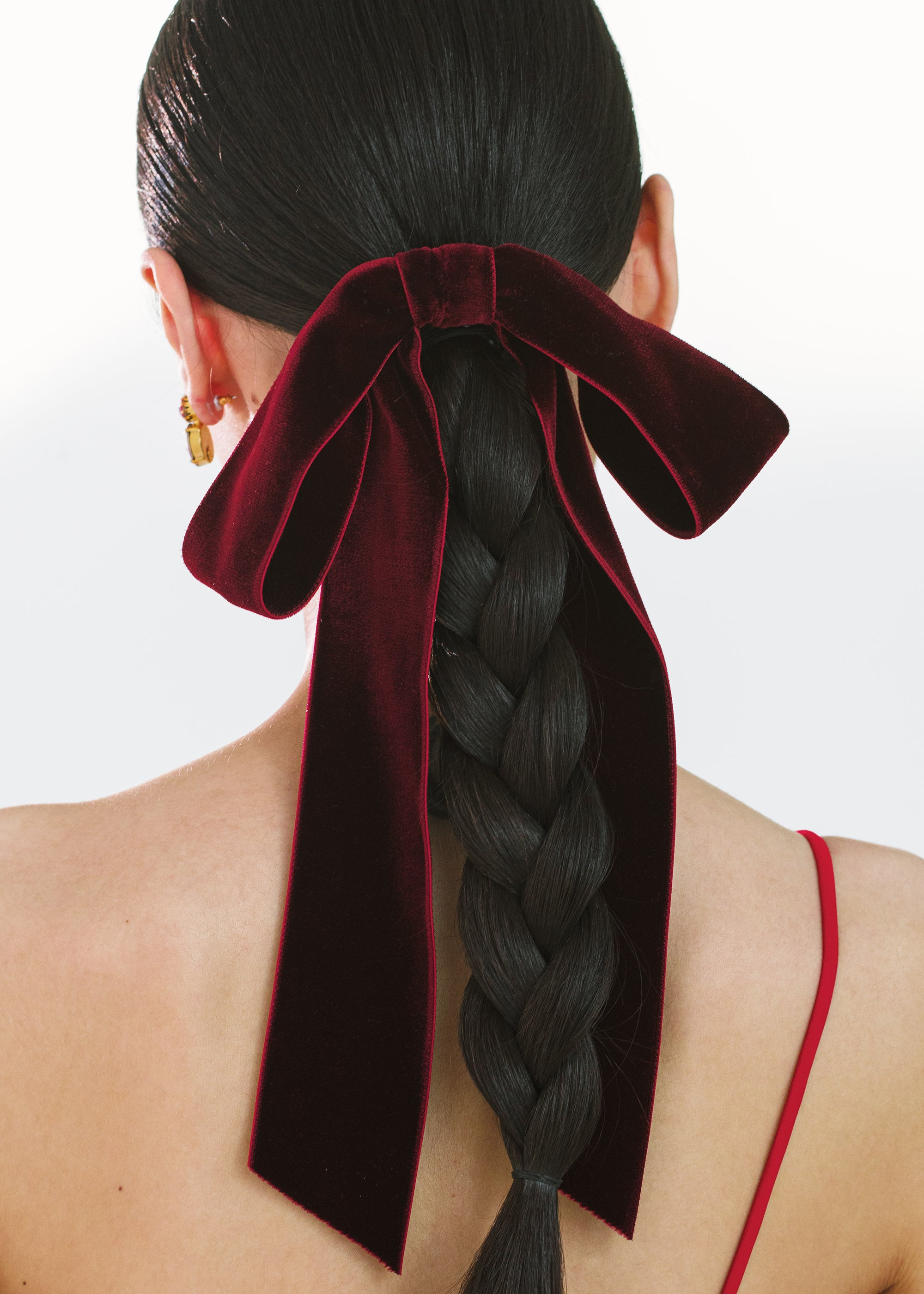 Adley Velvet Bow Barrette - 2