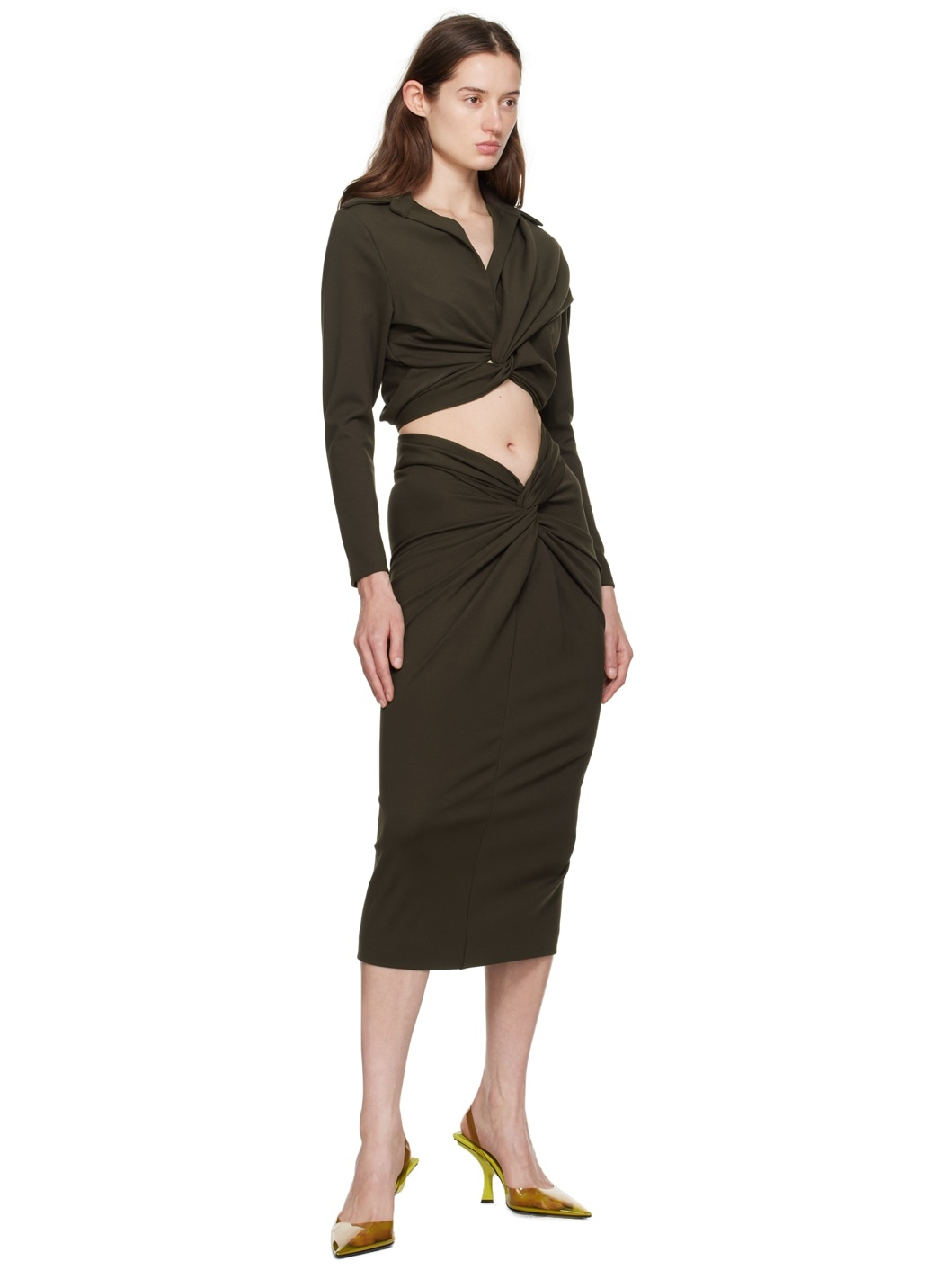 Brown Barina Midi Skirt - 4