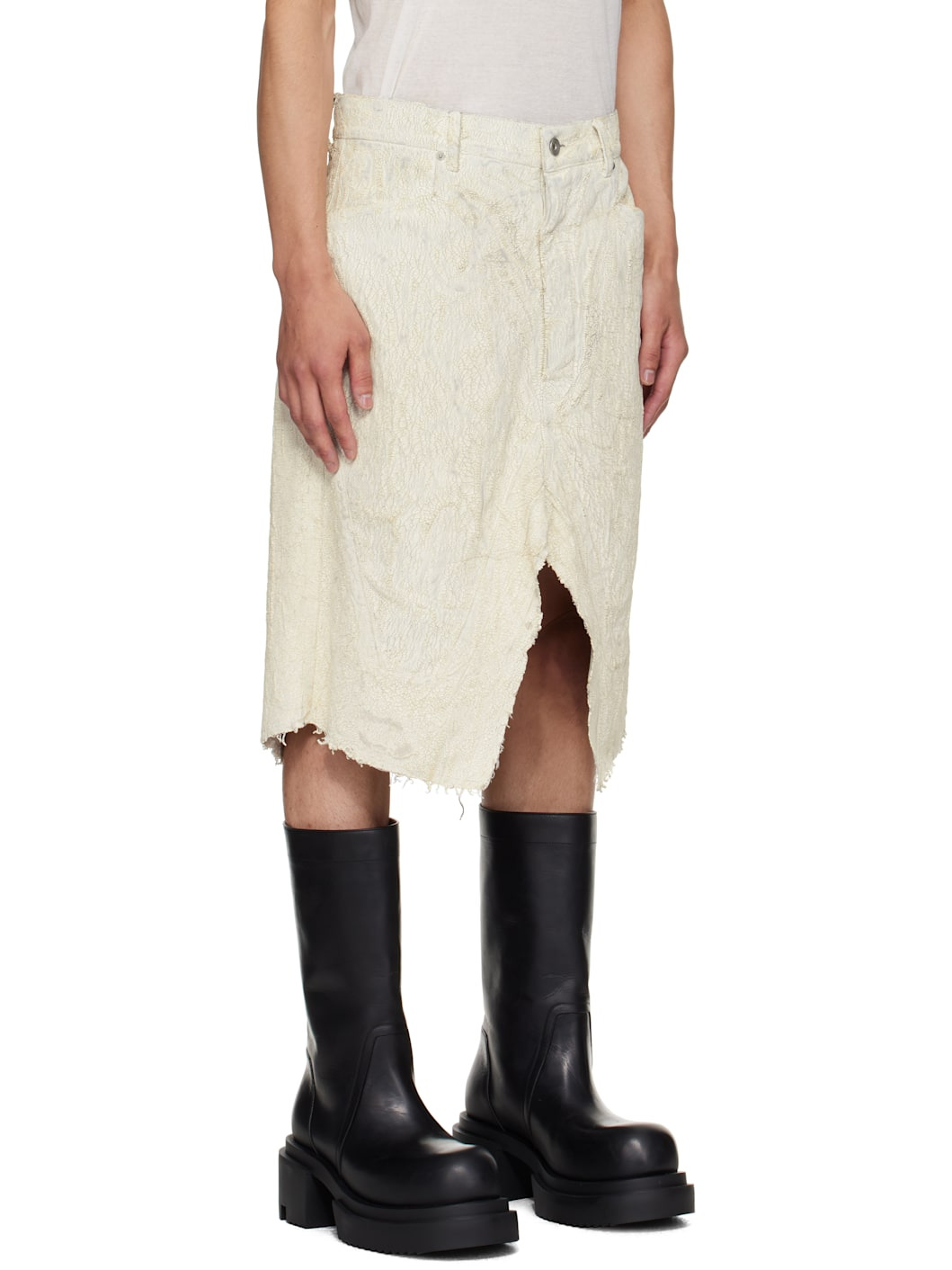 White Concordians Slivered Skirt - 2