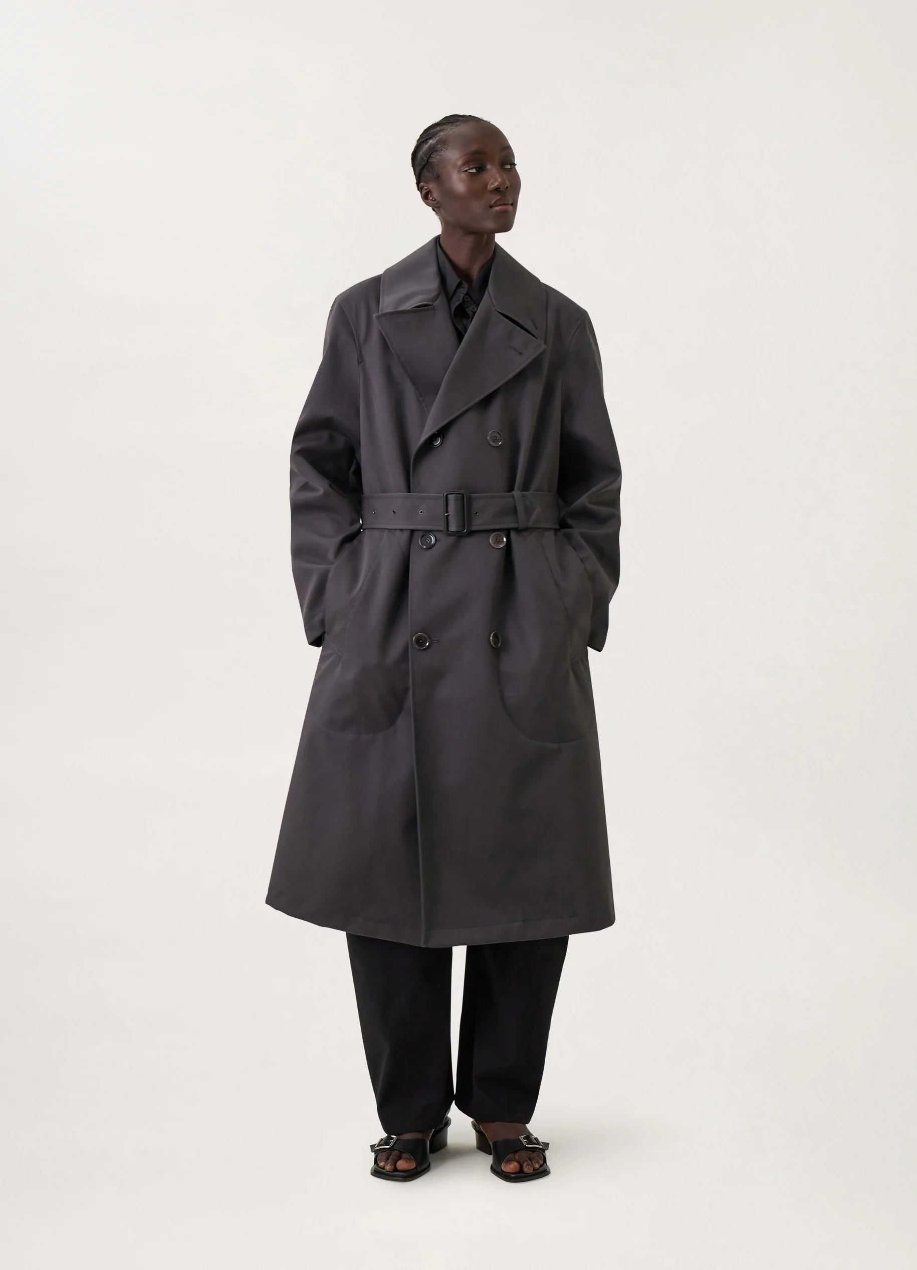 MILITARY DOUBLE BREASTED TRENCH
BONDED COTTON - 7