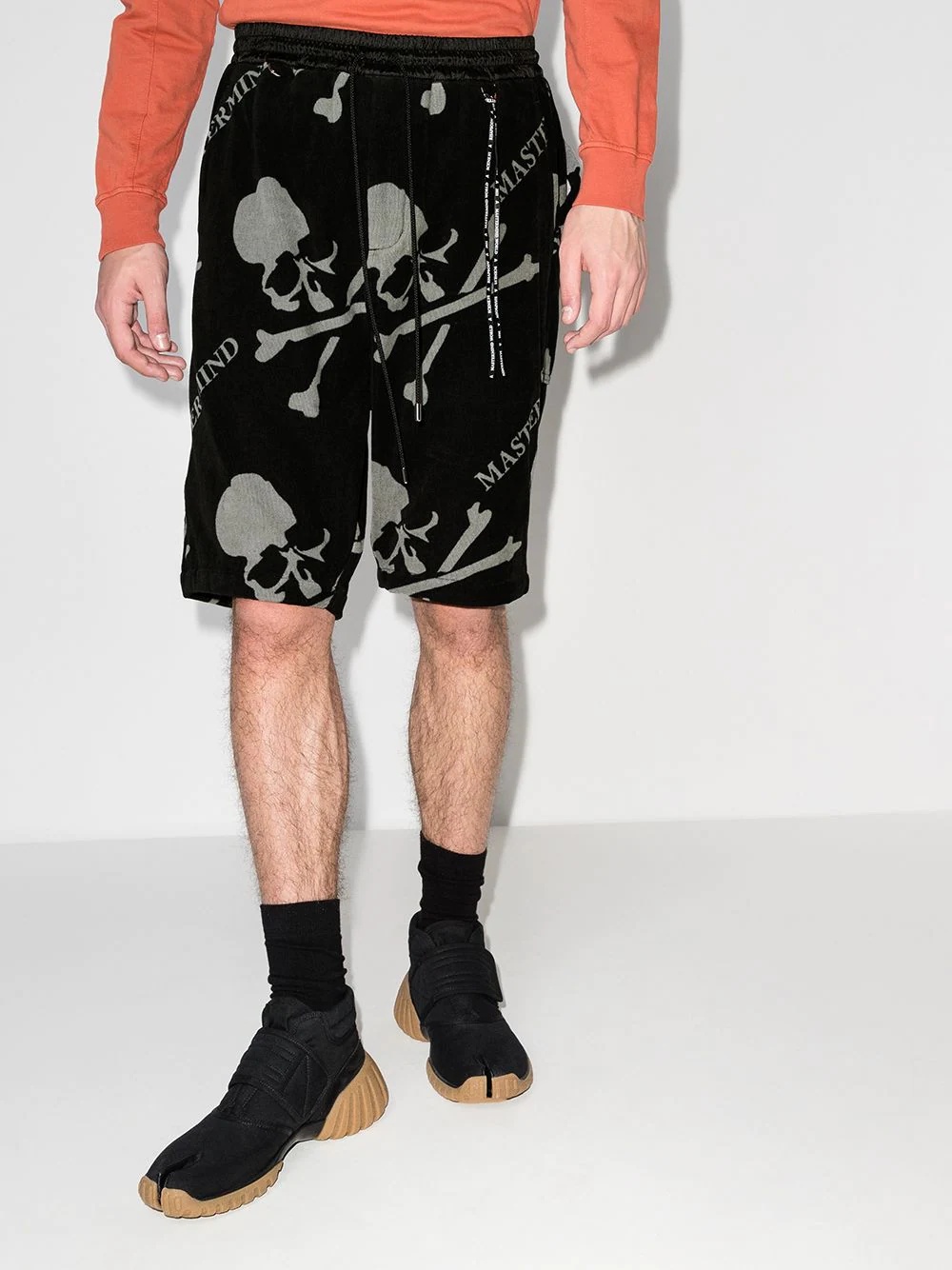 skull-print track shorts - 2