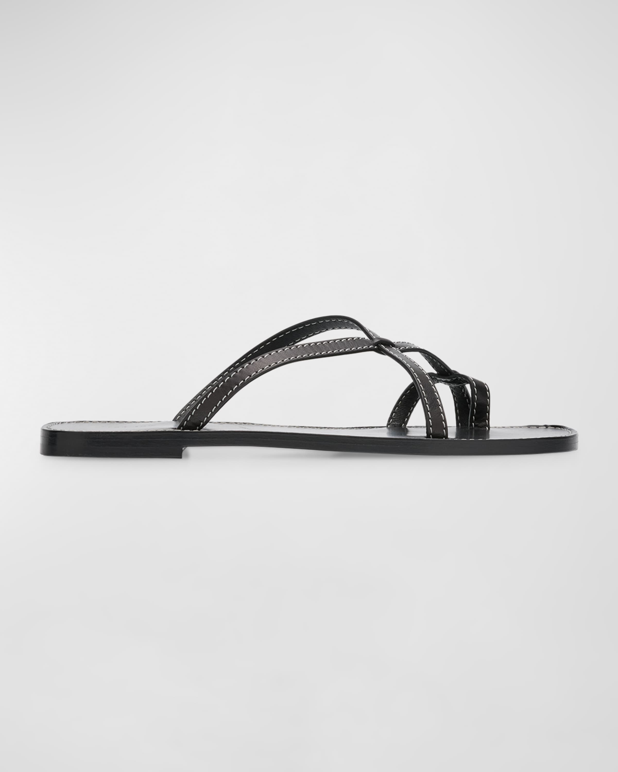 Link Leather Toe-Loop Slide Sandals - 1