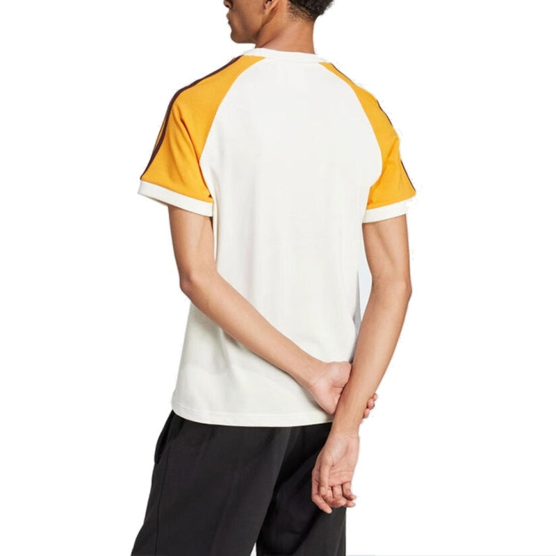 adidas adidas Originals '80s Premium 3-Stripes T-Shirt 'White Yellow' Asia Sizing JC6511 outlook