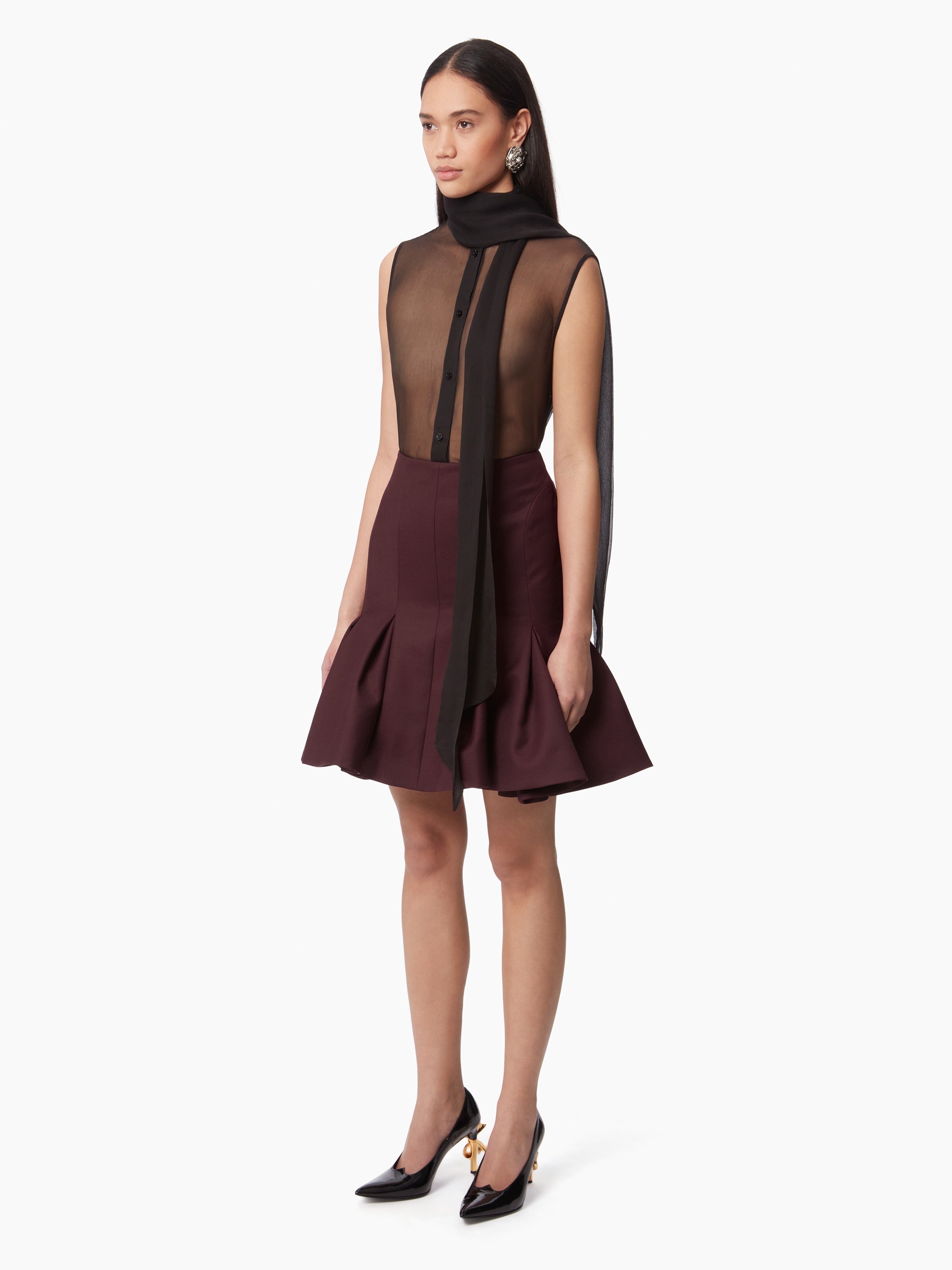 WOOL PEPLUM MIDI SKIRT - 2