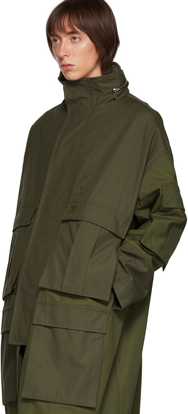 Khaki Patch Pocket Coat - 4