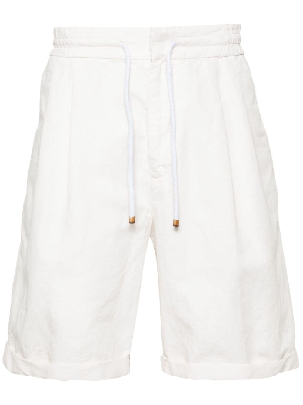 drawstring linen shorts - 1