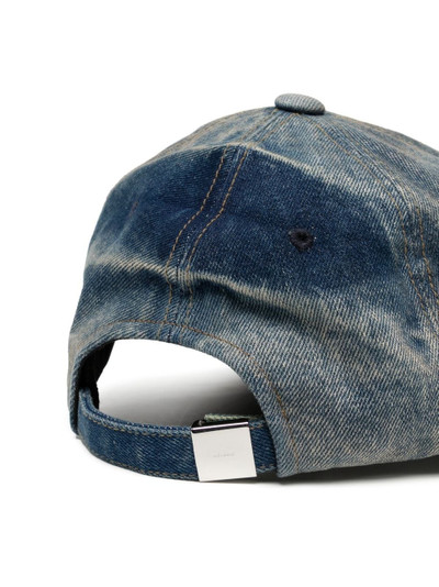 We11done embroidered-logo washed denim cap outlook