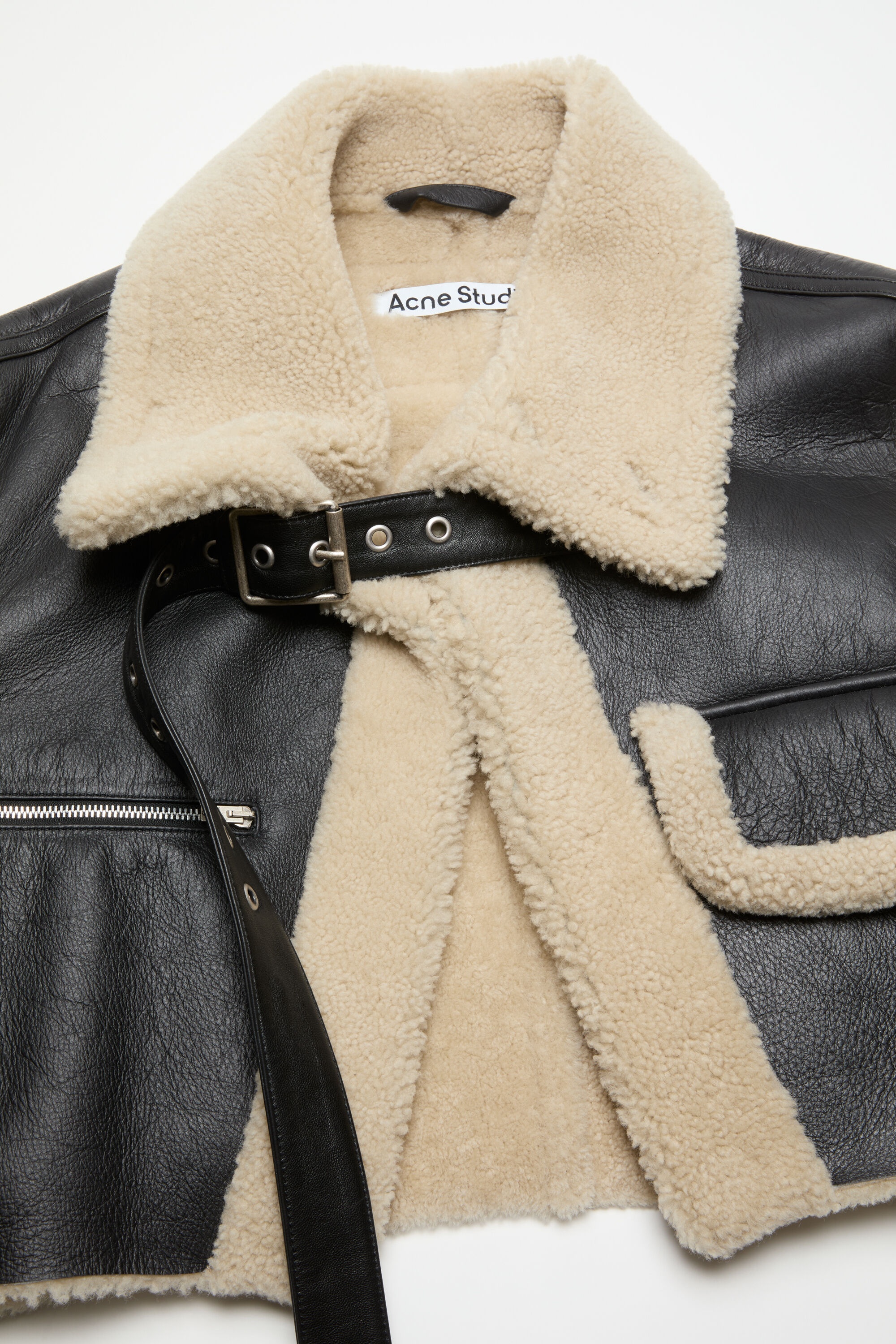 Shearling buckle jacket - Black - 7