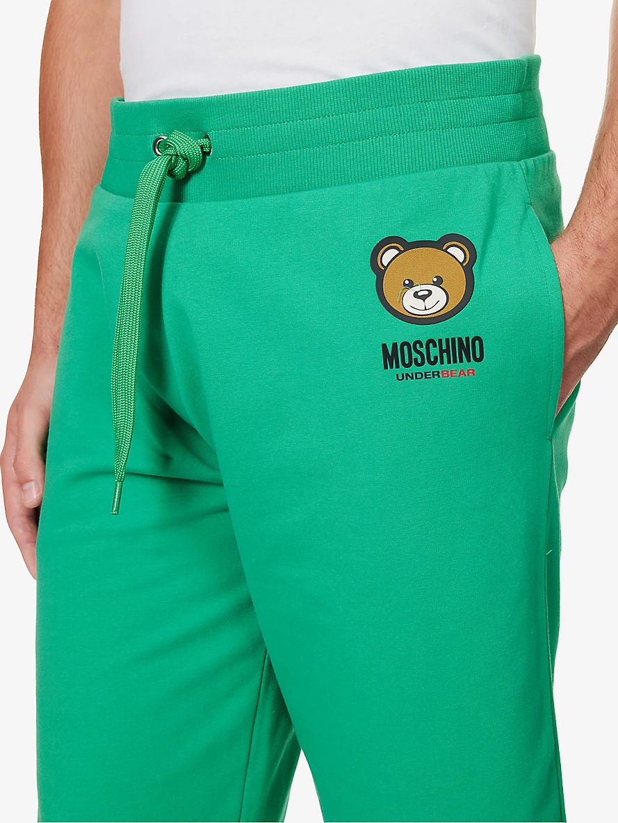 Bear-print drawstring-waist cotton-jersey shorts - 5