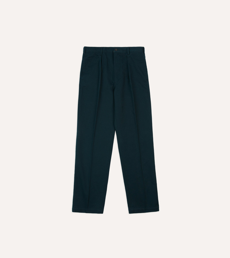 Navy Vintage Wash Cotton Games Trousers - 1