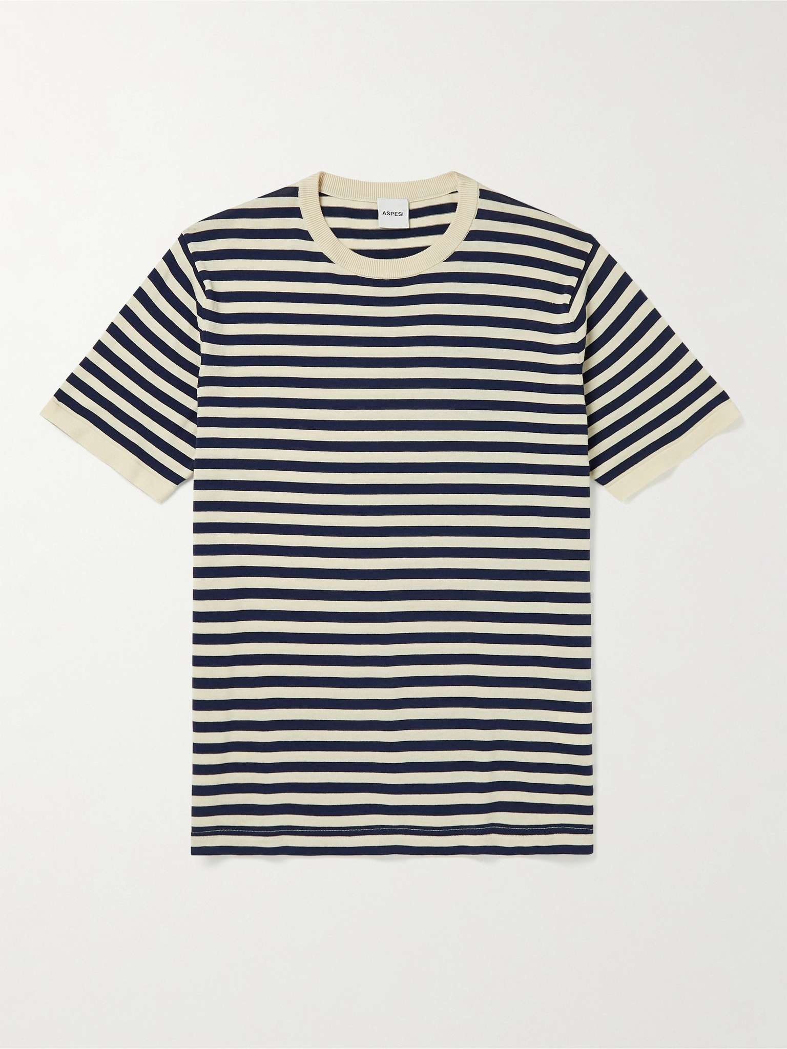 Striped Cotton, Silk and Linen-Blend T-Shirt - 1