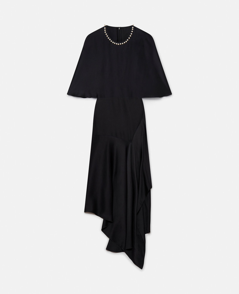 Pearl Embroidery Double Satin Midi Dress 1