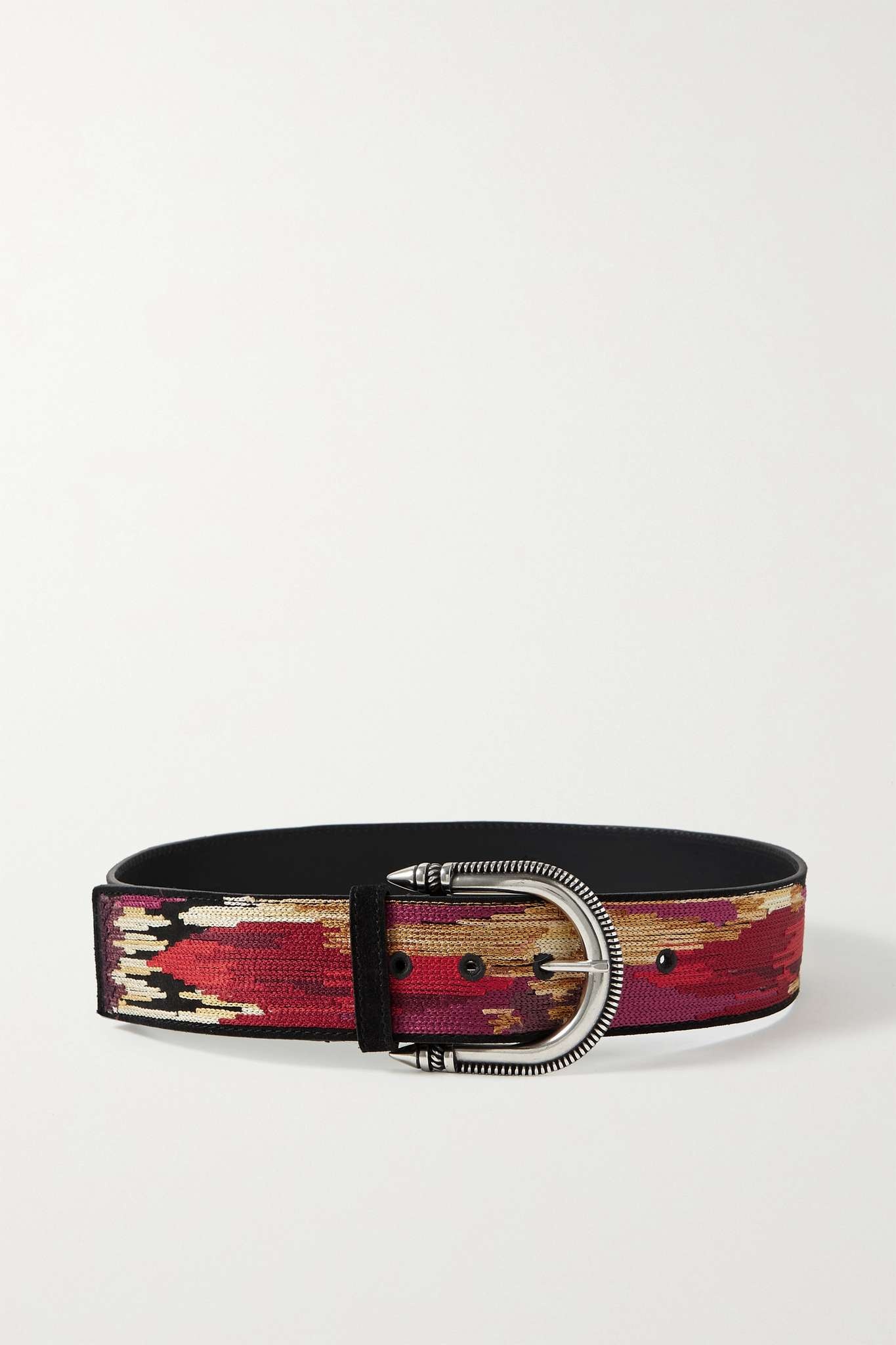 Embroidered suede belt - 1