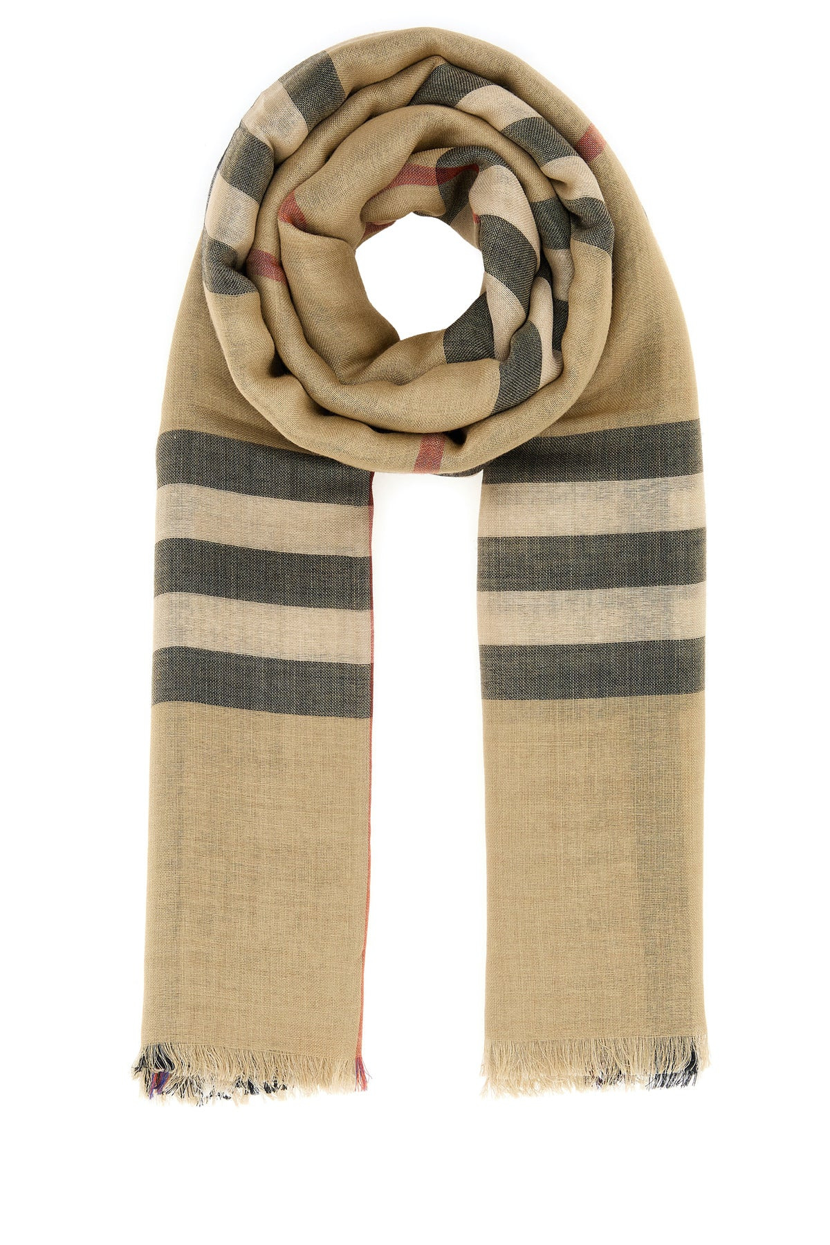 Embroidered wool blend scarf - 1