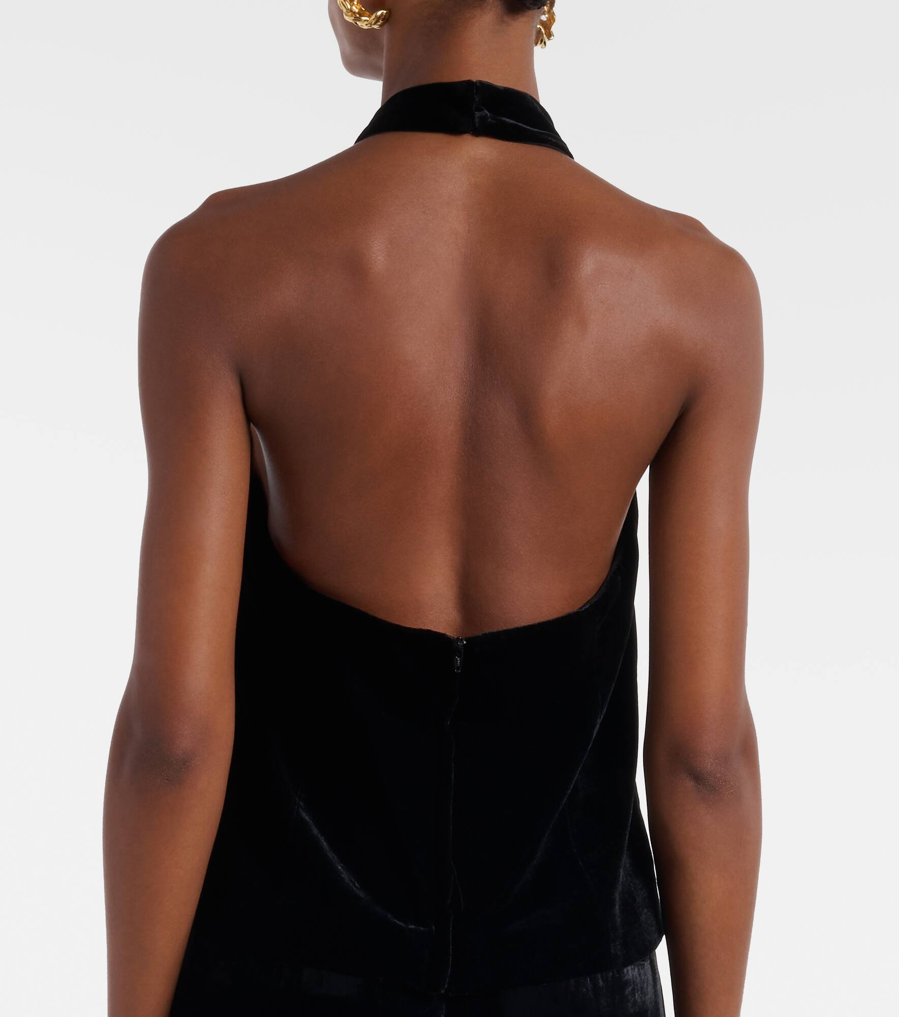 Peneloppe halterneck velvet top - 5