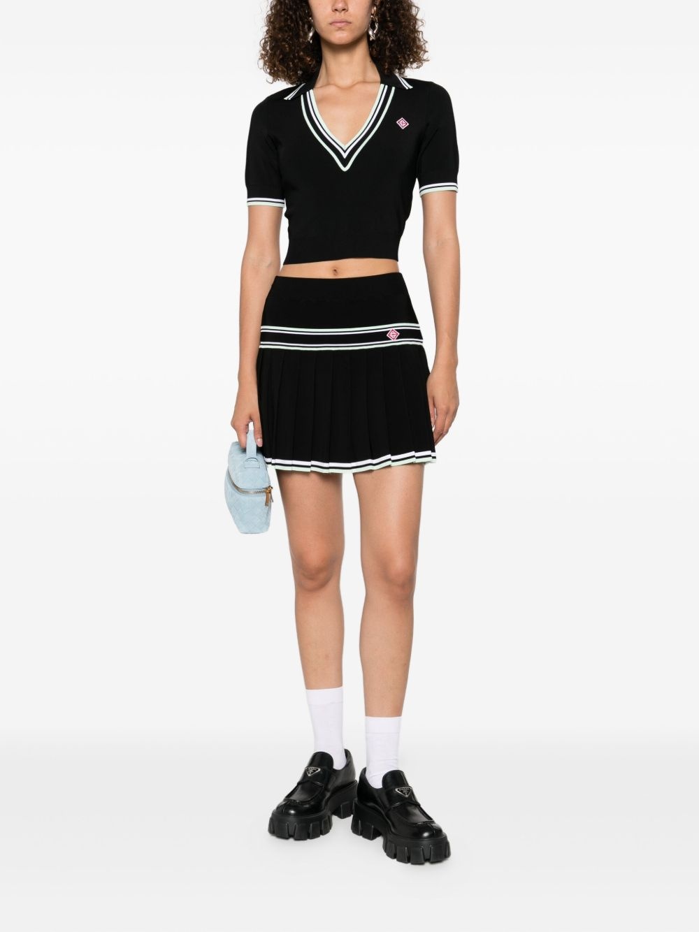 v-neck knitted top - 2