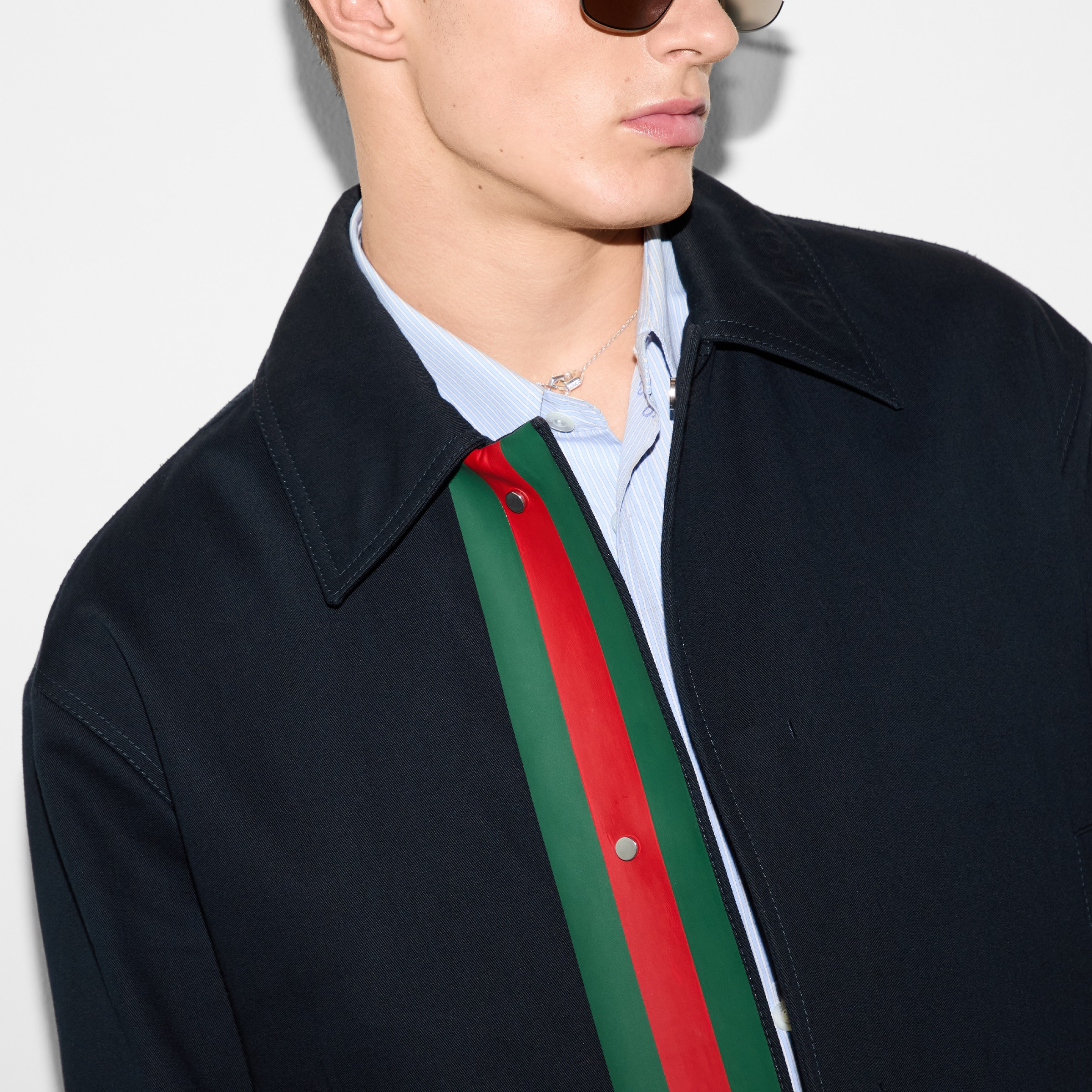 Embossed cotton gabardine jacket - 5