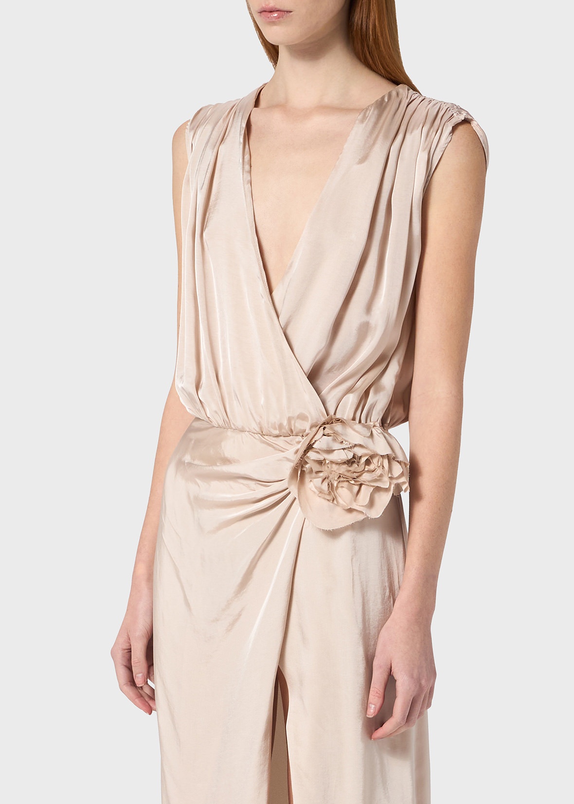 MIDI DRESS IN TWILL WITH 3D FLOWER - 5