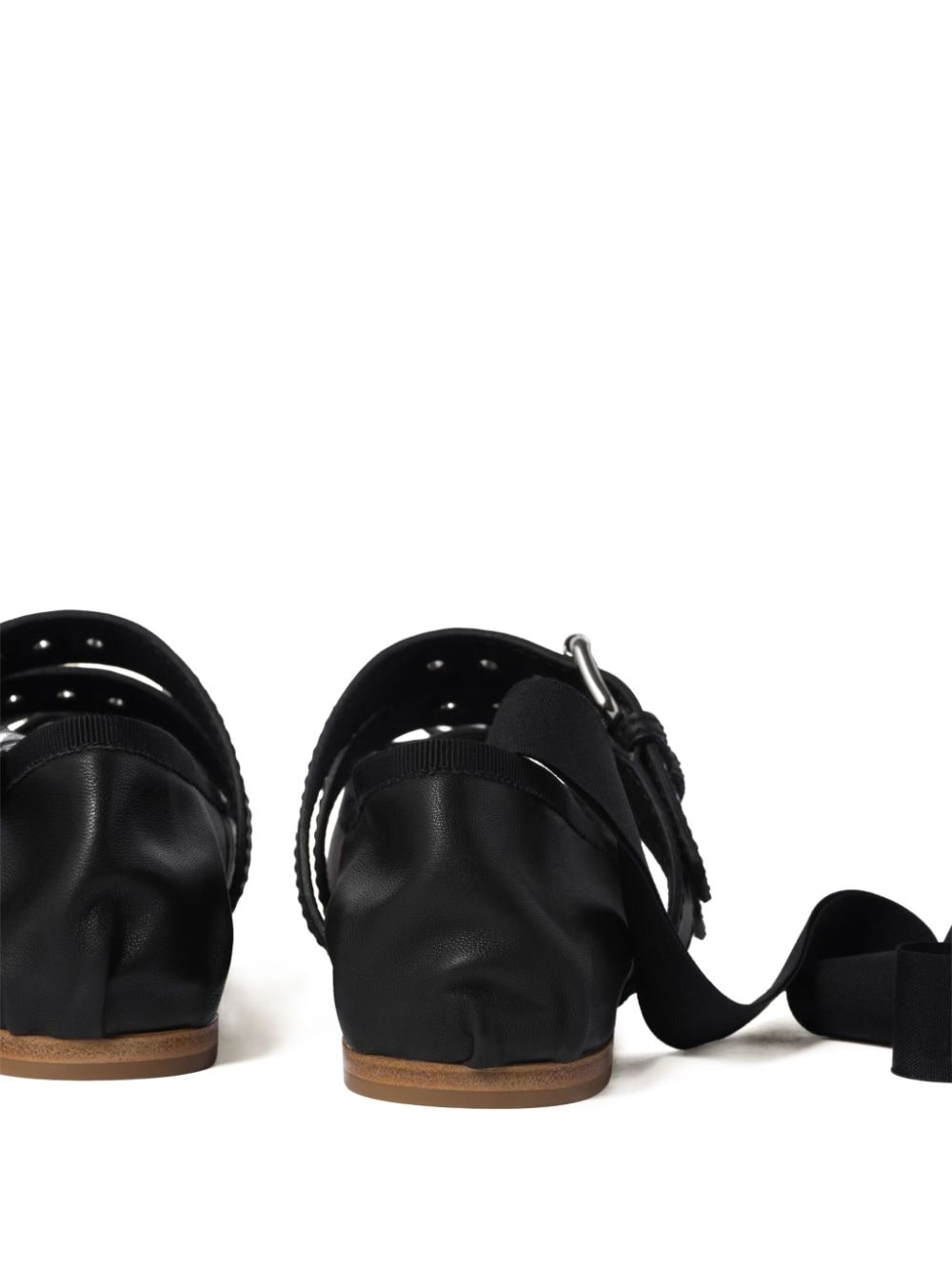 buckled leather ballerina shoes - 3