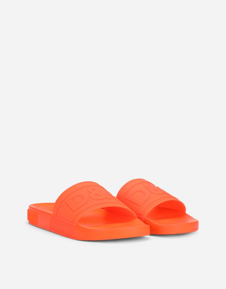 Rubber beachwear sliders with DG logo - 2