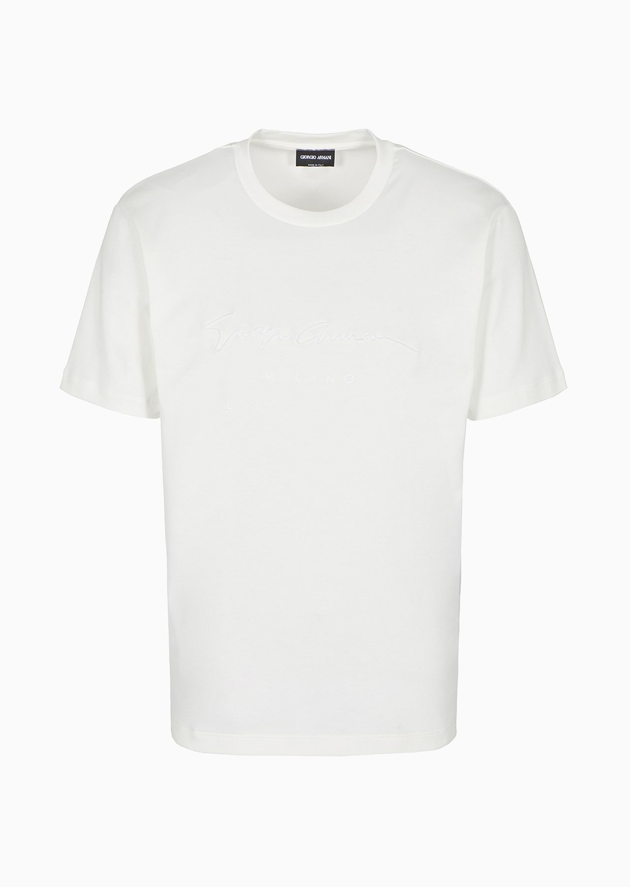 Pure cotton interlock T-shirt with embroidered logo - 1