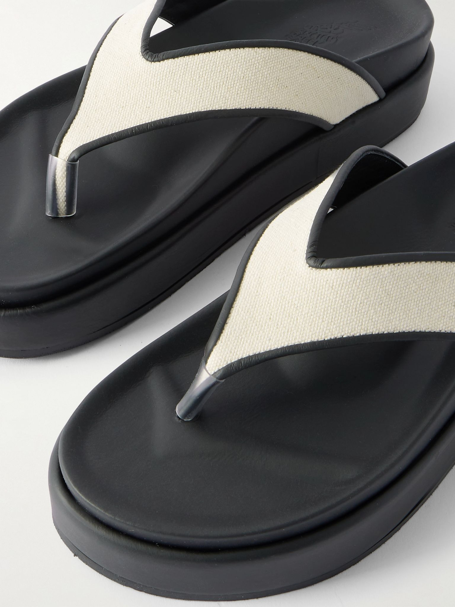 Charys2Flatform rubber-trimmed canvas platform sandals Black - 4