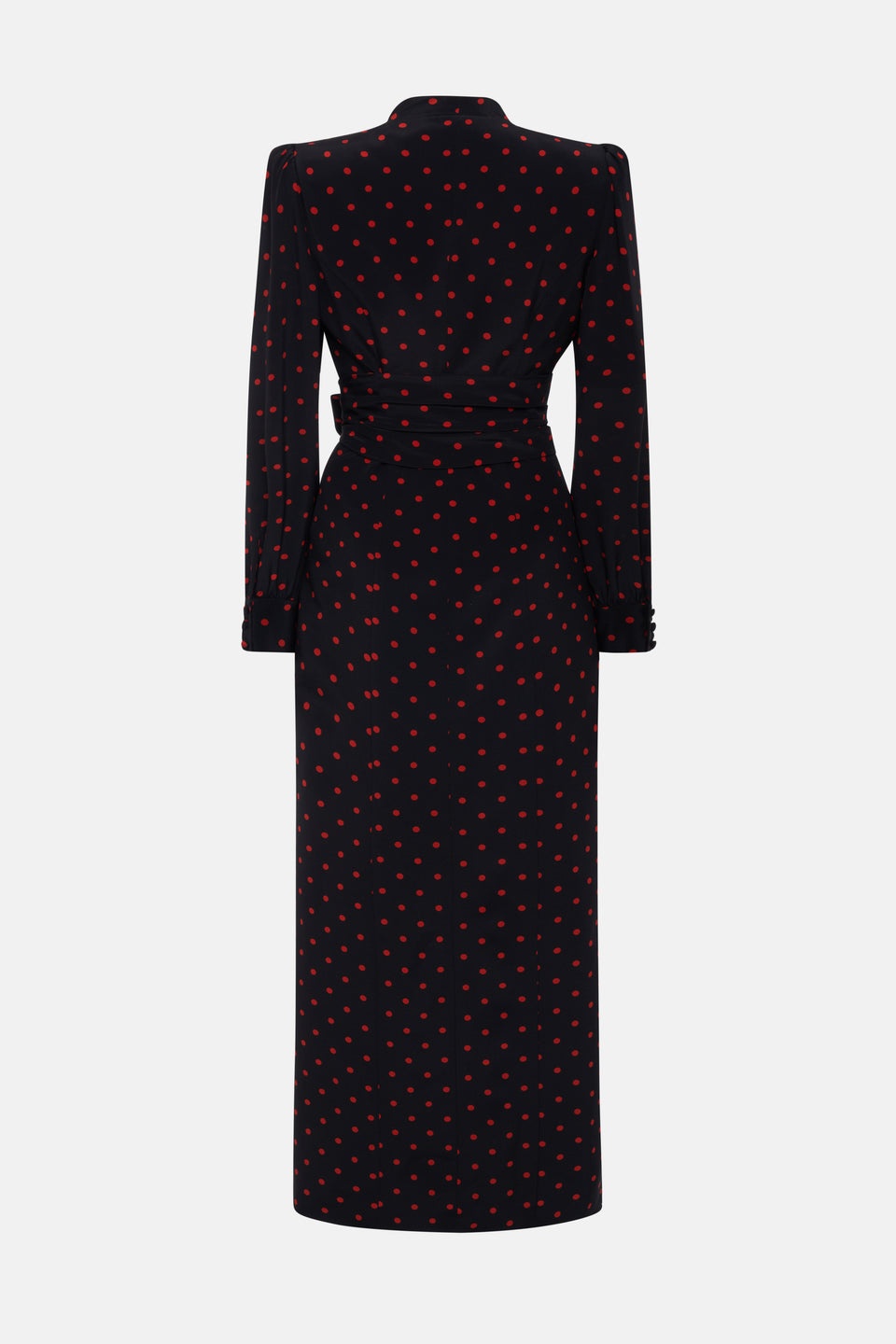 POLKA DOT PRINT SILK DRESS WITH BELT - 2