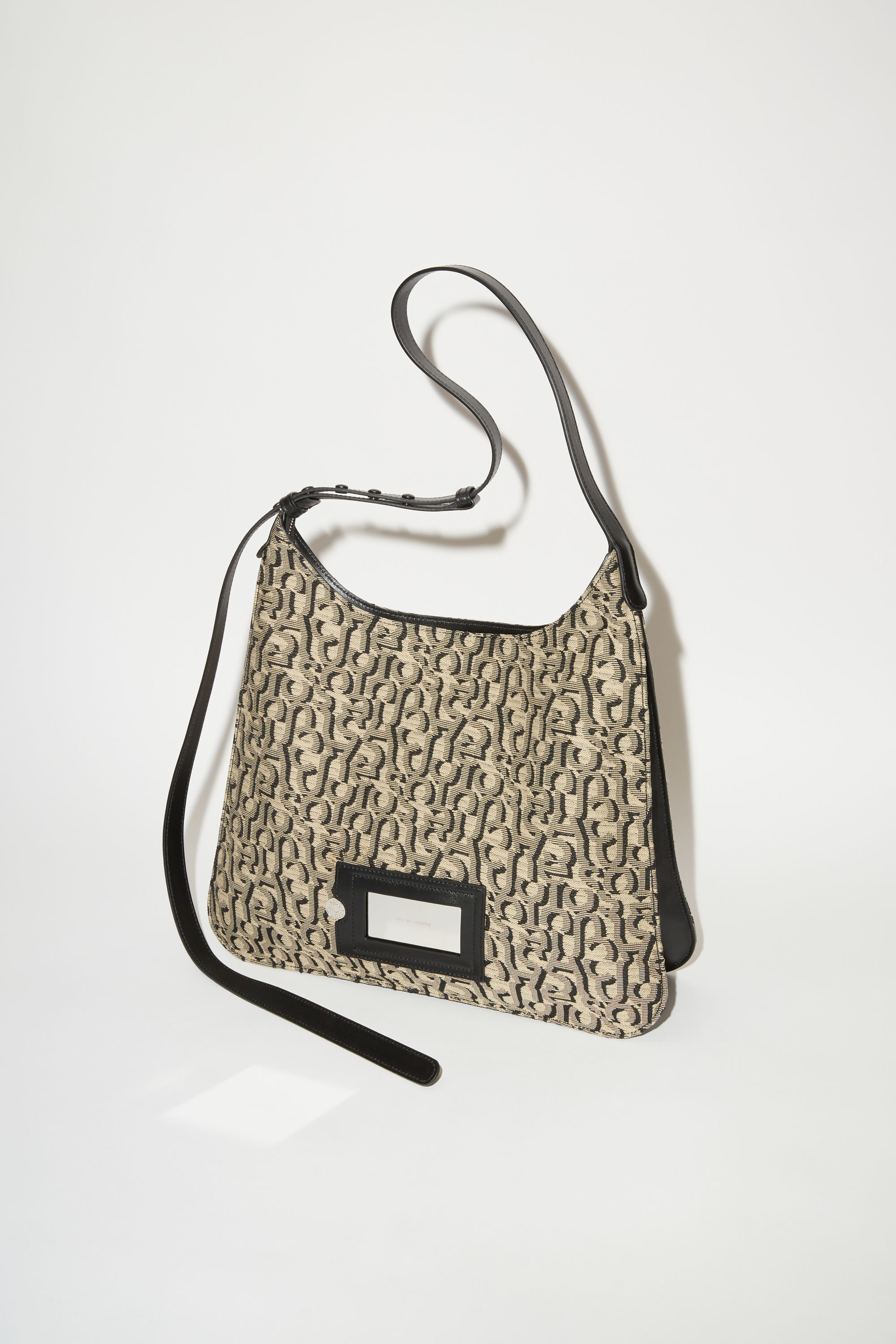 Platt shoulder bag - Beige/black - 3
