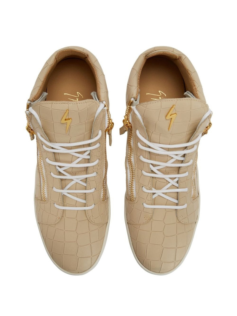 Frankie crocodile-embossed hi-top sneakers 4