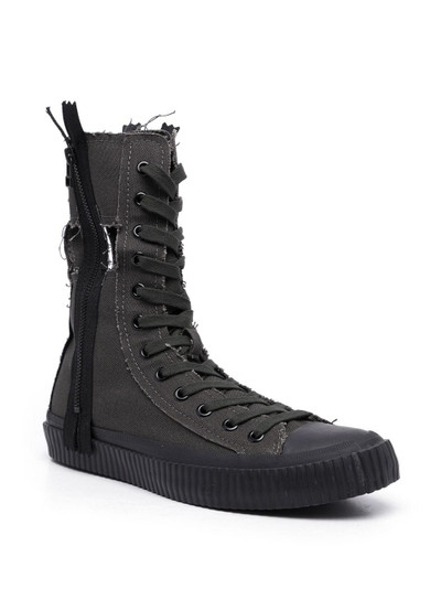 Yohji Yamamoto distressed-effect lace-up boots outlook