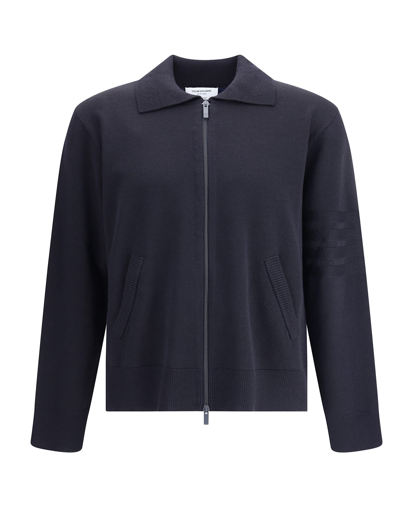 Double Face Full Zip Up Cardigan In Meri - 1