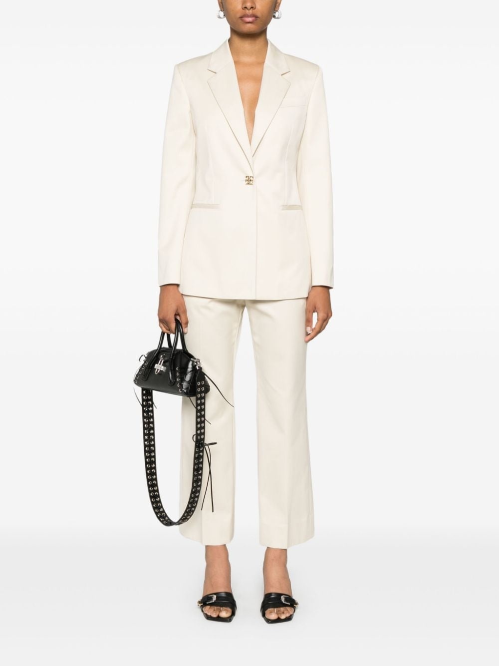 high-waist tailored cropped trousers - 2