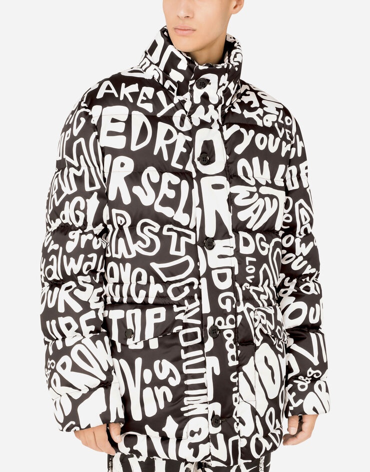 Hooded nylon jacket with all-over print - 6