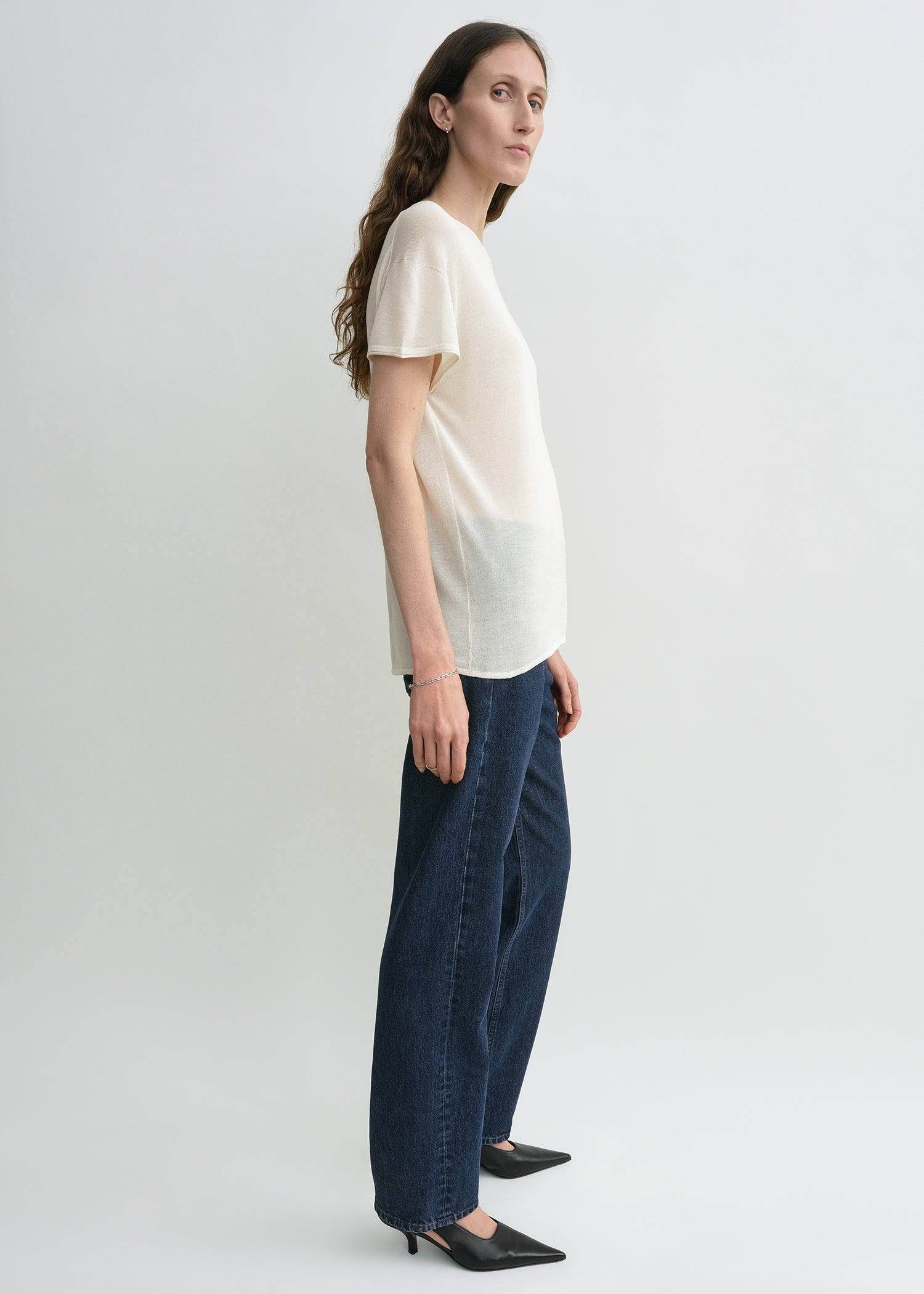 Silk tee ecru - 3