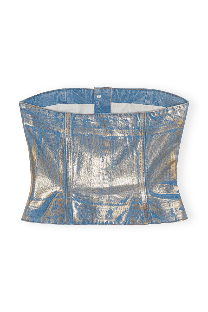 GANNI GOLD DENIM TOP outlook