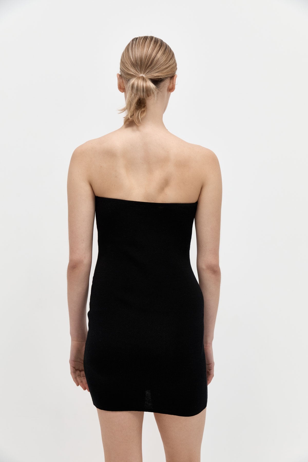 Curve Knit Mini Dress - Black - 4