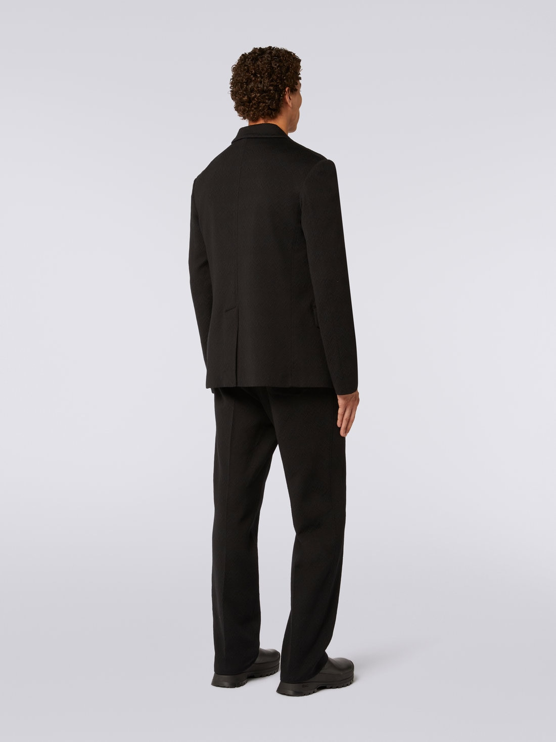 Wool blend jacket with chevron pattern - 4