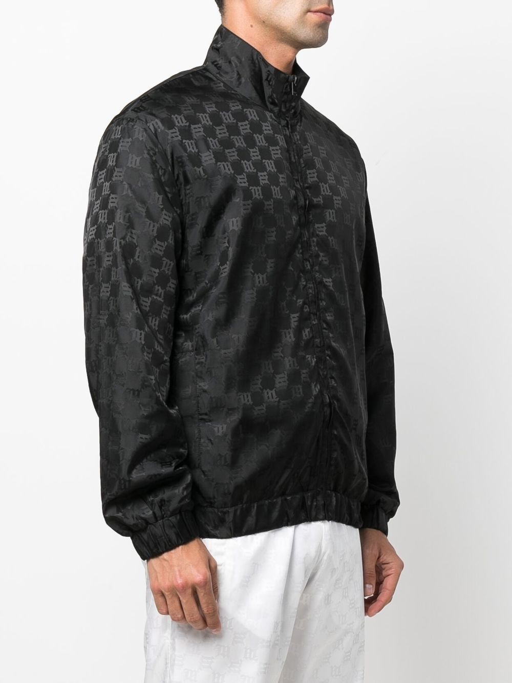monogram-print zip-up sports jacket - 4