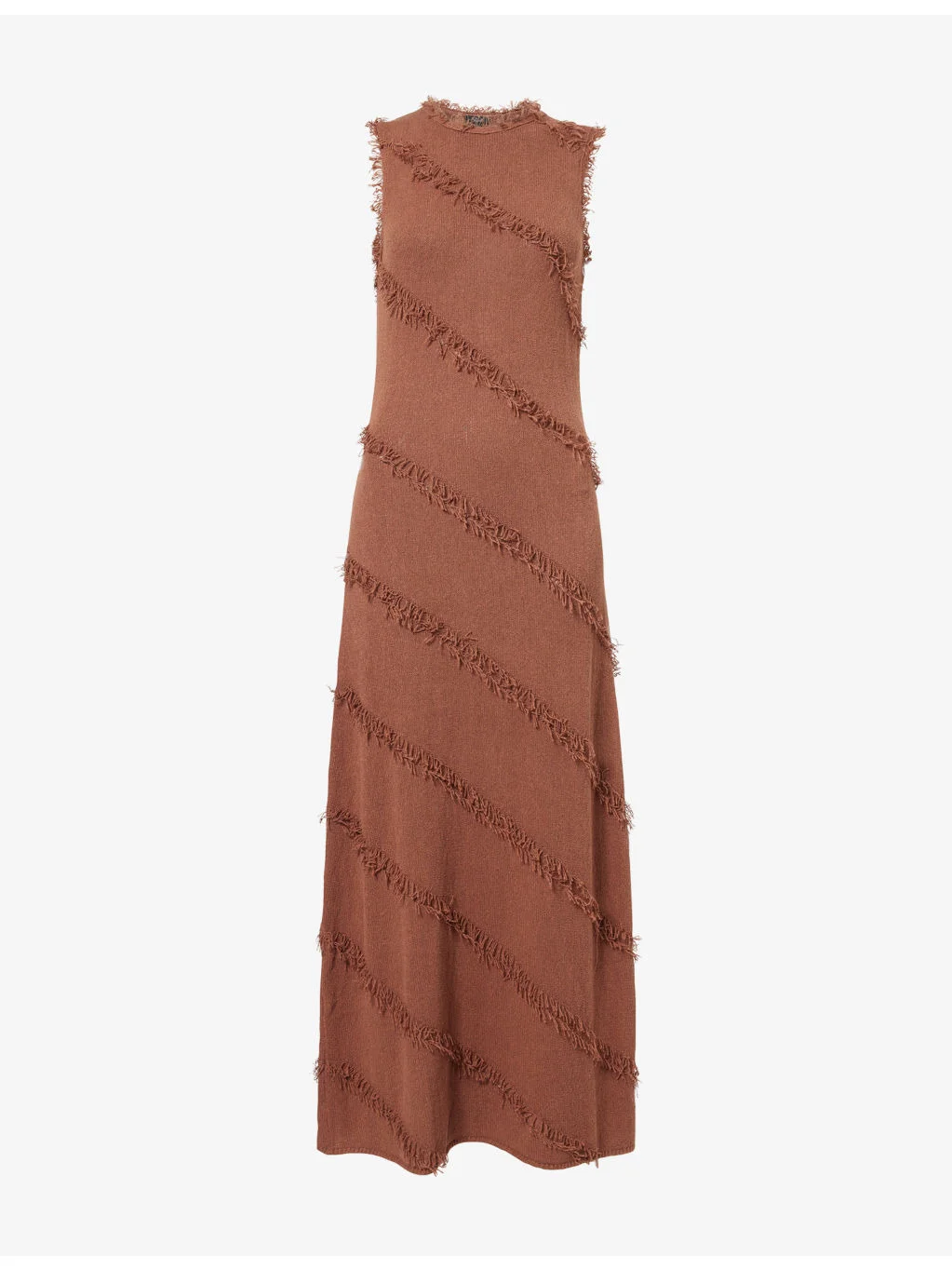 Claudia Fringed-Trim Cotton-Blend Maxi Dress - 1