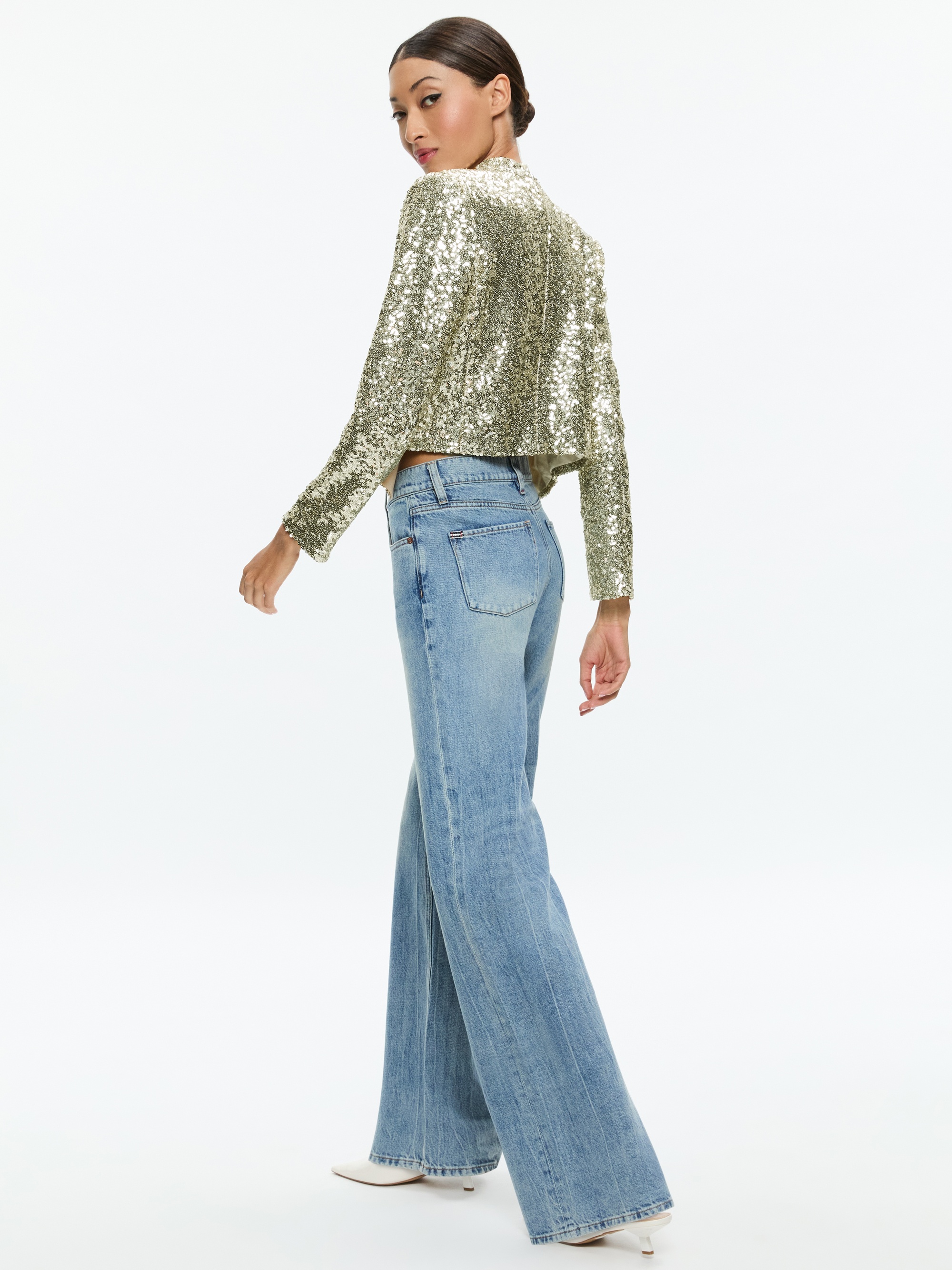 NEW HARVEY SEQUIN OPEN FRONT JACKET - 4