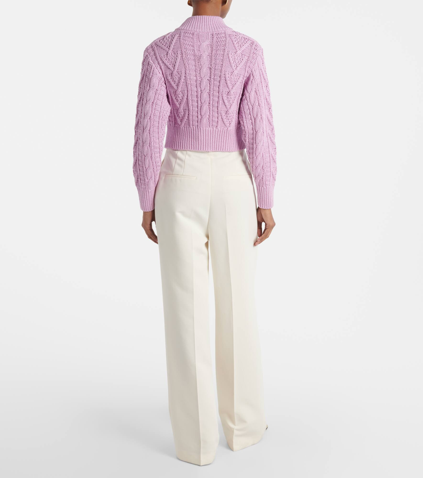 Aleph cable-knit cropped cotton cardigan - 3
