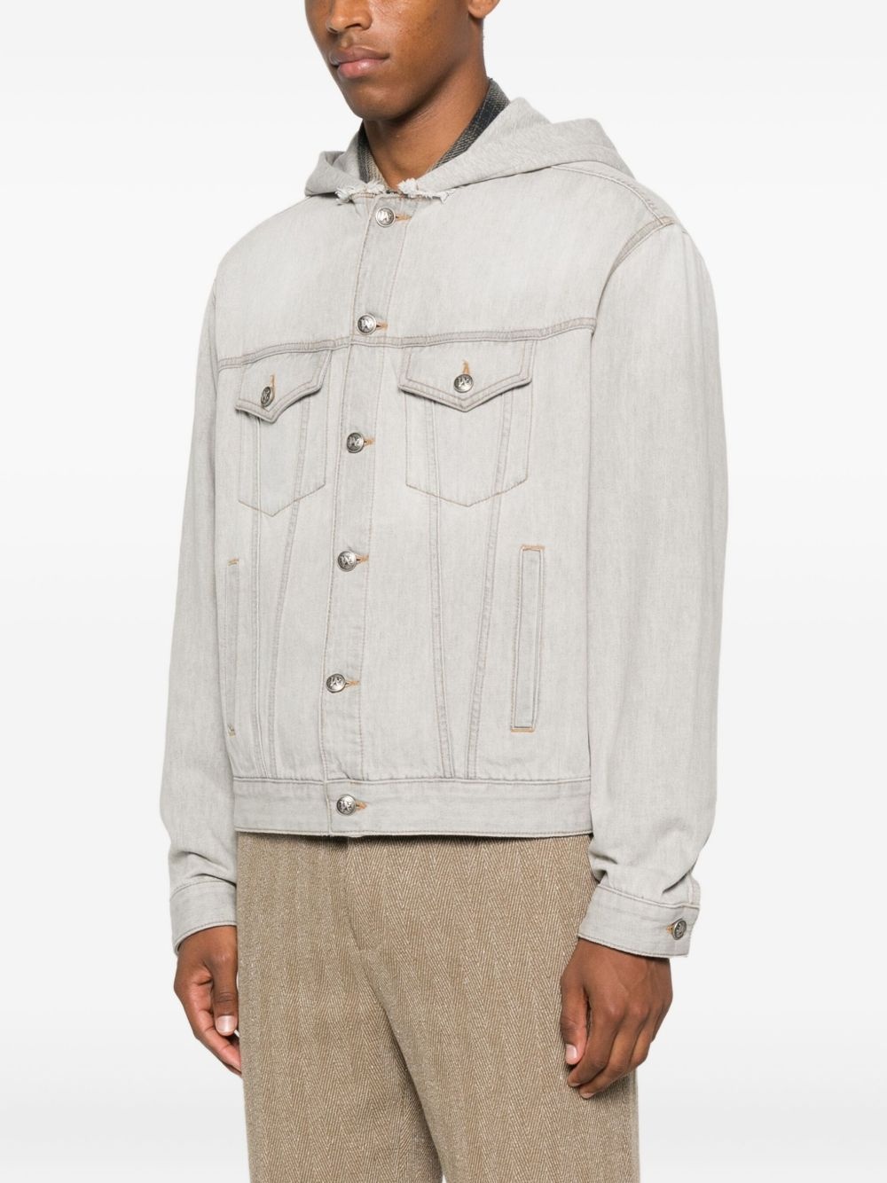hooded denim jacket - 3