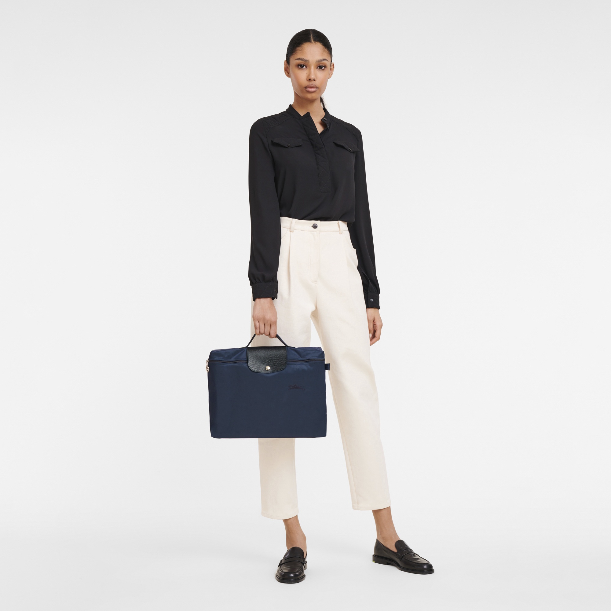 Le Pliage Green S Briefcase Navy - Recycled canvas - 2