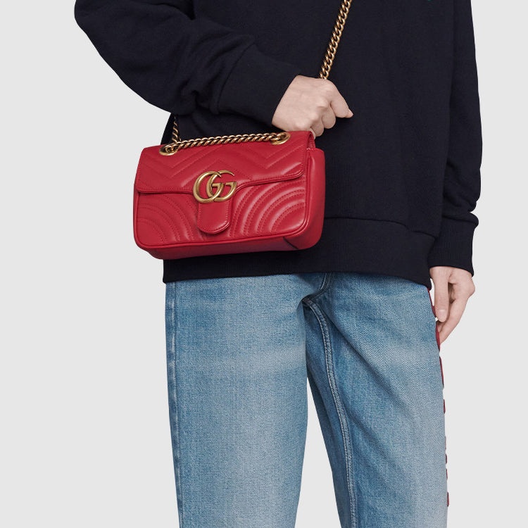 (WMNS) Gucci GG Marmont Mini Shoulder Bag Red 446744-DTDIT-6433 - 11