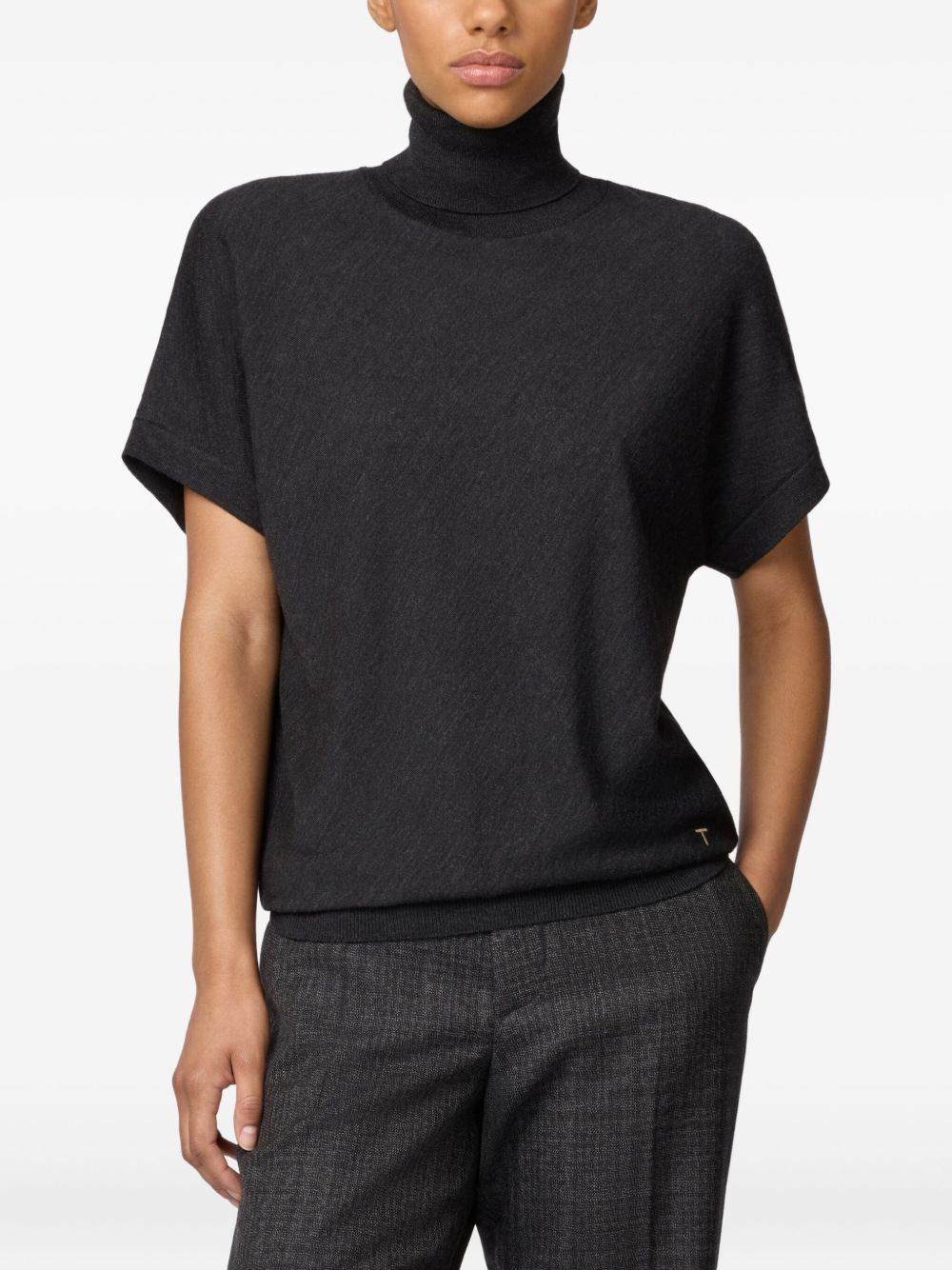 short-sleeve turtleneck sweater - 3
