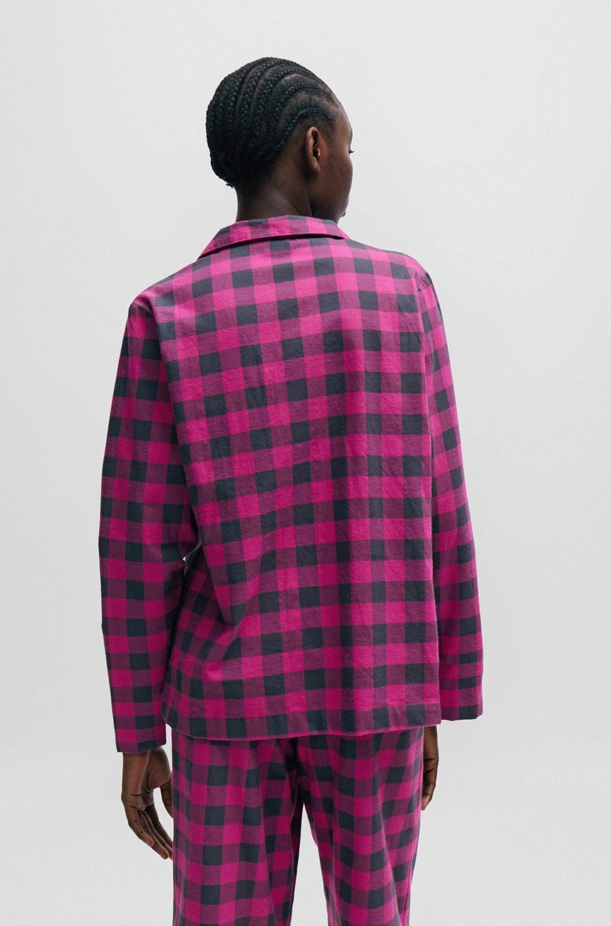 RELAXED-FIT PAJAMA TOP IN CHECKED COTTON FLANNEL - 5