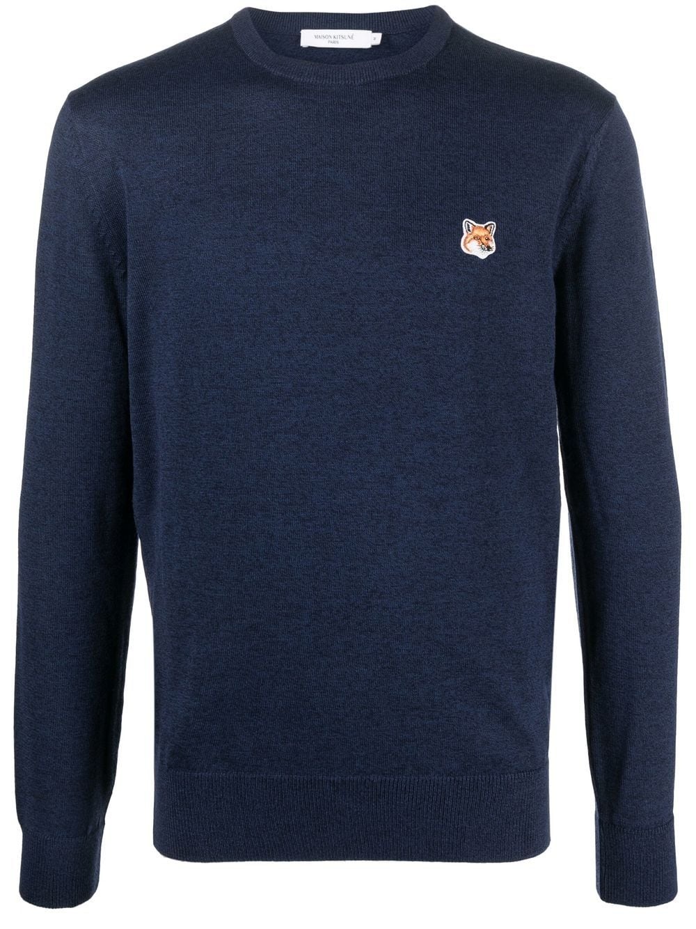 logo-patch wool jumper - 1