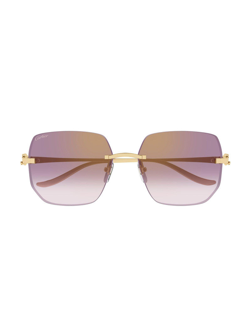 Women's Panthère Classic 57MM Square Sunglasses - Gold Pink 1