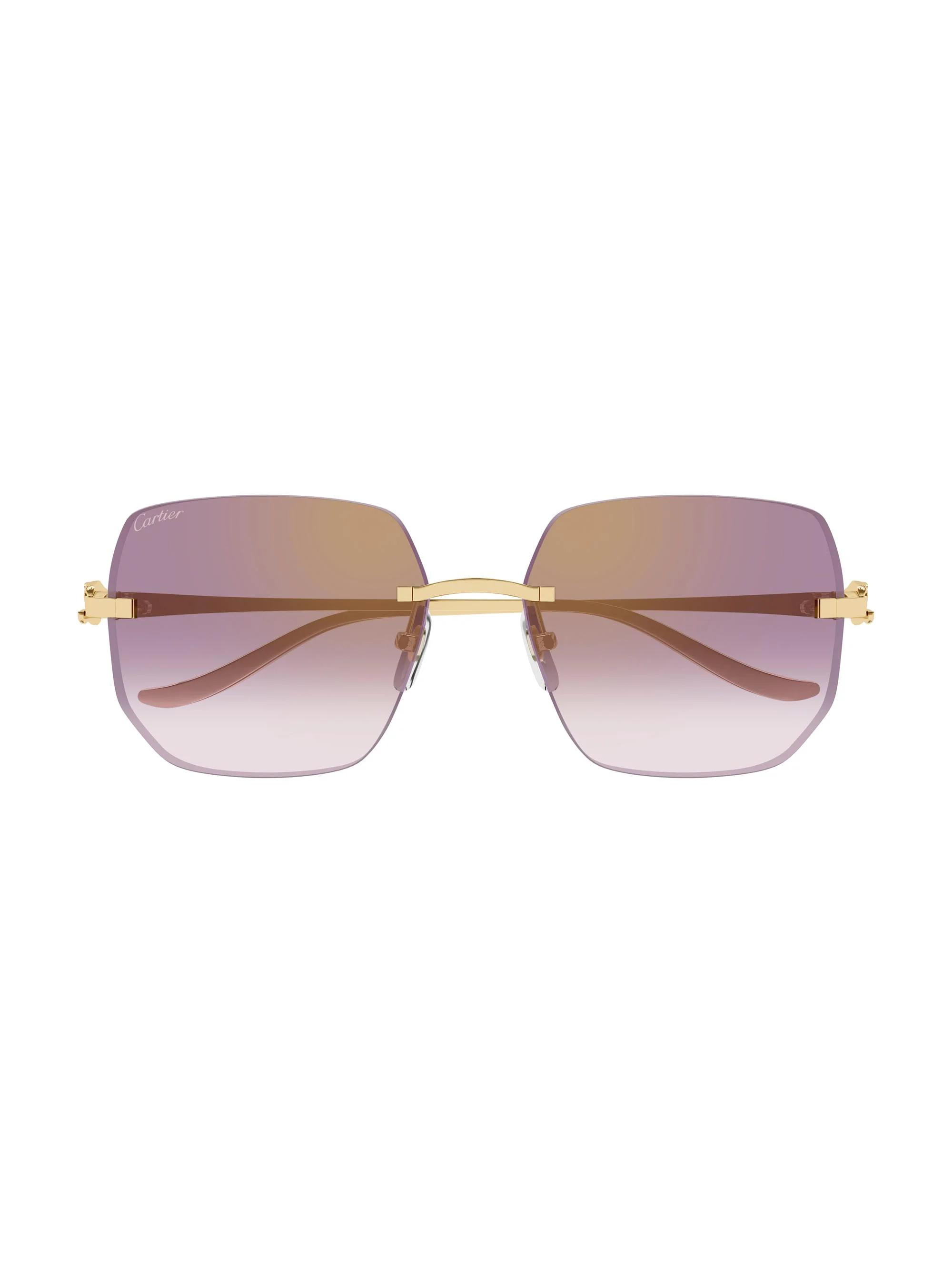 Women's Panthère Classic 57MM Square Sunglasses - Gold Pink - 1